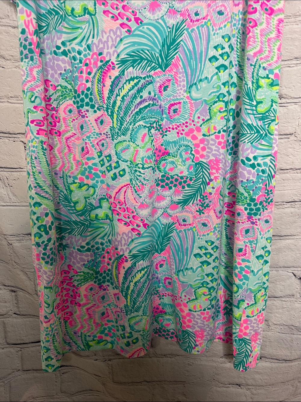 Lilly Pulitzer Tropical Print Shift Dress W/Square Neck Size X-Large - Picture 7 of 13
